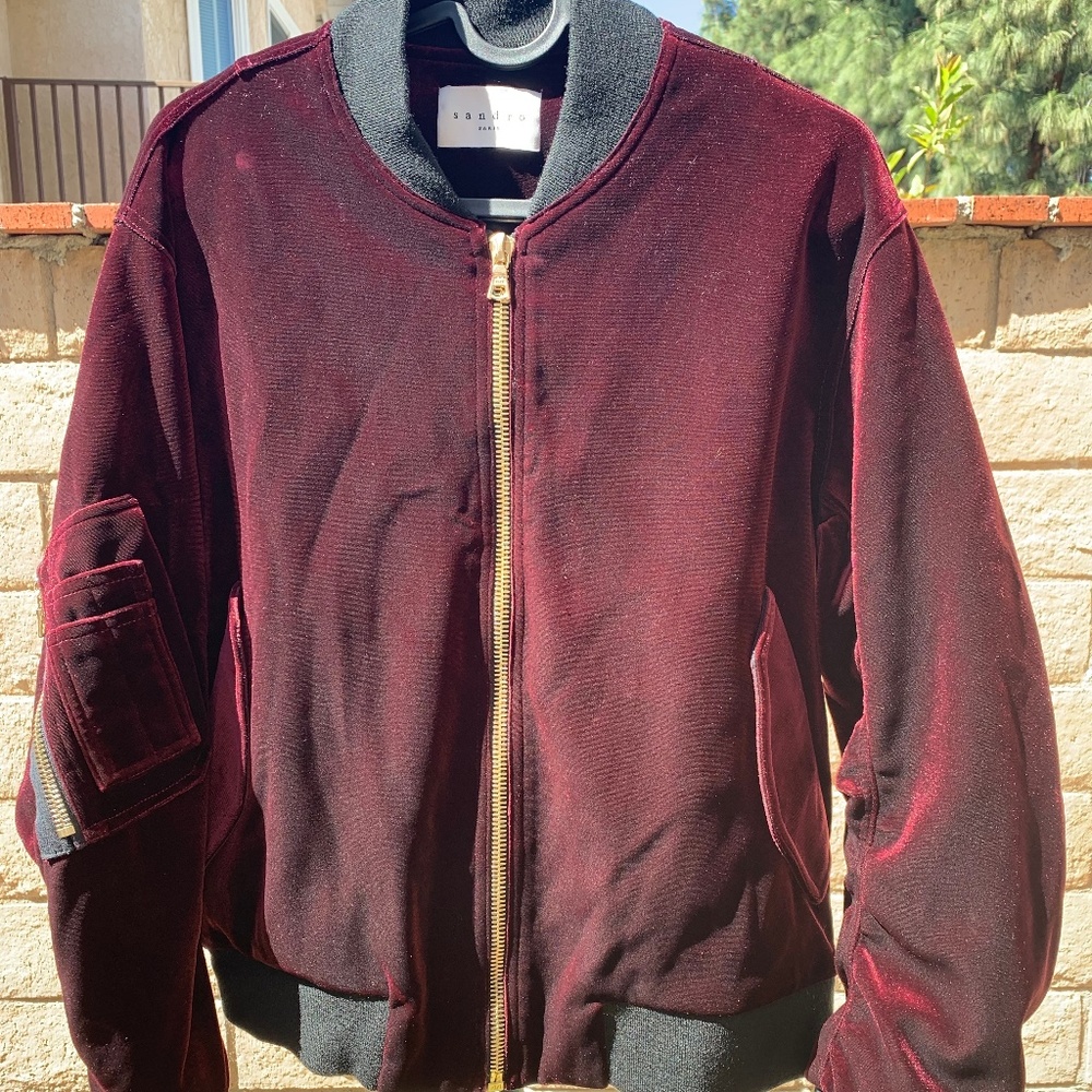 Women's Sandro Ventura Velvet bomber jacket